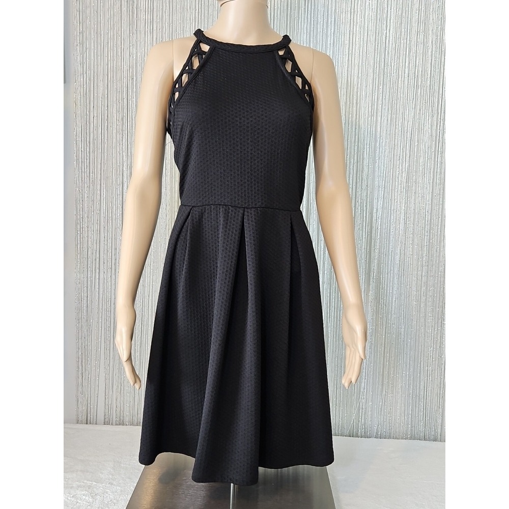 Rewind Dress Womens Size Large Lace Sleeveless Ivory Black Back Zip Up Coquette‎
